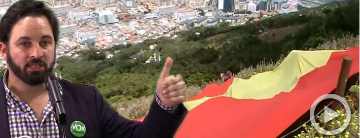 Detenido un dirigente de VOX por desplegar una gran bandera española en Gibraltar