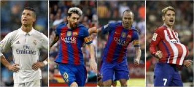 Balón de Oro 2016: Messi, Cristiano, Iniesta y Griezmann, entre los nominados