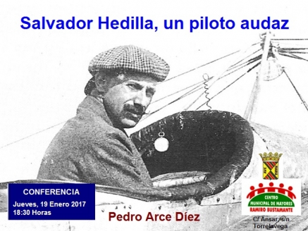 Esta tarde conferencia de Pedro Arce sobre el aviador cántabro Salvador Hedilla