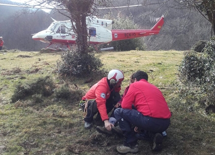 Evacuado un senderista con posible fractura del tobillo del monte Ozcaba