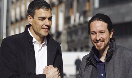 Sánchez quiere gobernar con Podemos e IU, pactar con sindicatos y defender un Estado plurinacional 