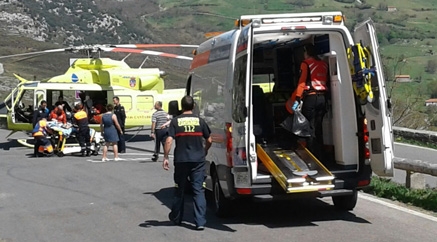 Evacuado en helicoptero un ciclista accidentado en el Puerto de La Sía