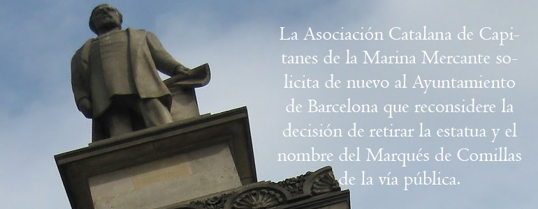 El Ayuntamiento de Barcelona retirará este domingo la escultura de Antonio López, Marqués de Comillas