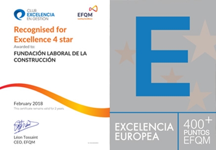 La Fundación Laboral de la Construcción, reconocida con el Sello de Excelencia Europea EFQM 400+