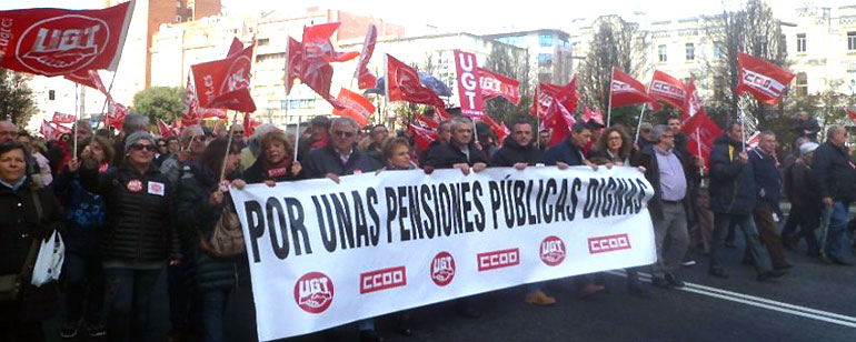 Más de 20.000 personas tomaron las calles de Santander en defensa de unas &quot;pensiones dignas&quot;