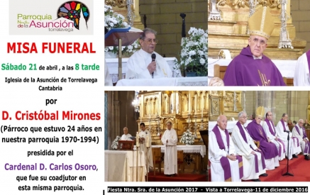 Hoy, sábado, en La Asunción, funeral por Cristobal Mirones oficiado por Carlos Osoro