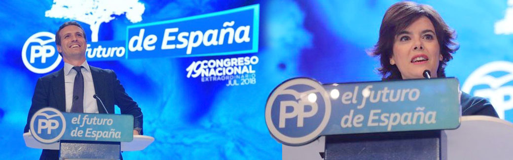 Los equipos de Soraya Sáenz de Santamaría y de Pablo Casado presentan las candidaturas para la dirección del PP