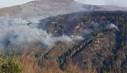 Hay dos incendios activos: uno en Abionzo, Villacarriedo y otro en La Penilla de Cayón