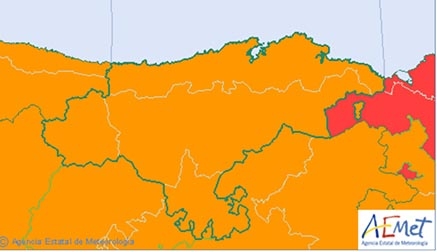 Cantabria estará en aviso naranja por tormentas