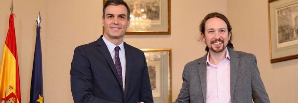 Primer Gobierno de coalición en España: Sánchez alcanza un acuerdo con Podemos en el que Iglesias será vicepresidente
