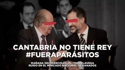 ACTP comienza una campaña bajo el lema &quot;Fuera Parásitos&quot; contra la visita a Torrelavega de Felipe VI