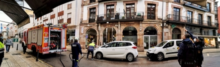 Derrumbe en Torrelavega con algunos daños materiales y rápida intervención de la policía local