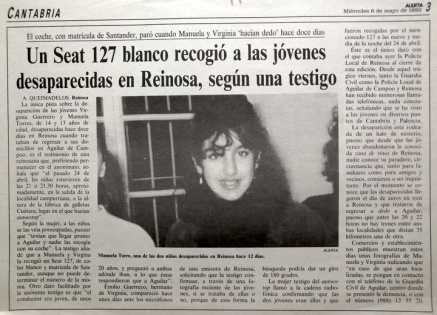 Un caso sin resolverse: el de las niñas de Aguilar desaparecidas en Reinosa en 1992