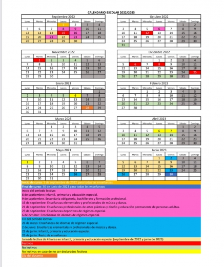 Educación aprueba el calendario escolar para el próximo curso 2022-2023