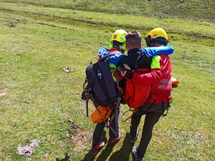 Un menor de 14 años, vecino de El Astillero, evacuado  de Picos de Europa por una lesión de tobillo