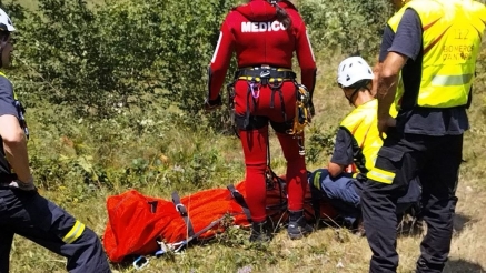 Rescatado un escalador vasco en el barranco de Ajan, en Vega de Pas