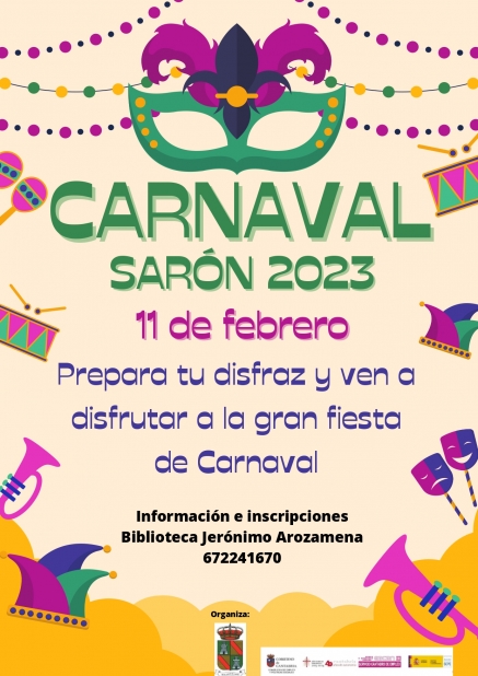El X Concurso de Disfraces de Carnaval de Sarón repartirá 1.200 euros en premios el 11 de febrero